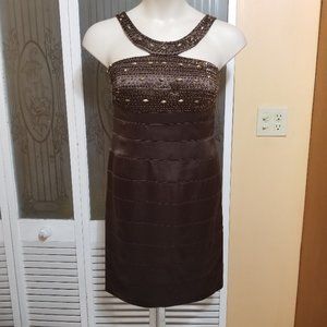 IG NITE EVENINGS LADIES BEAUTIFUL SEXY BROWN DRESS